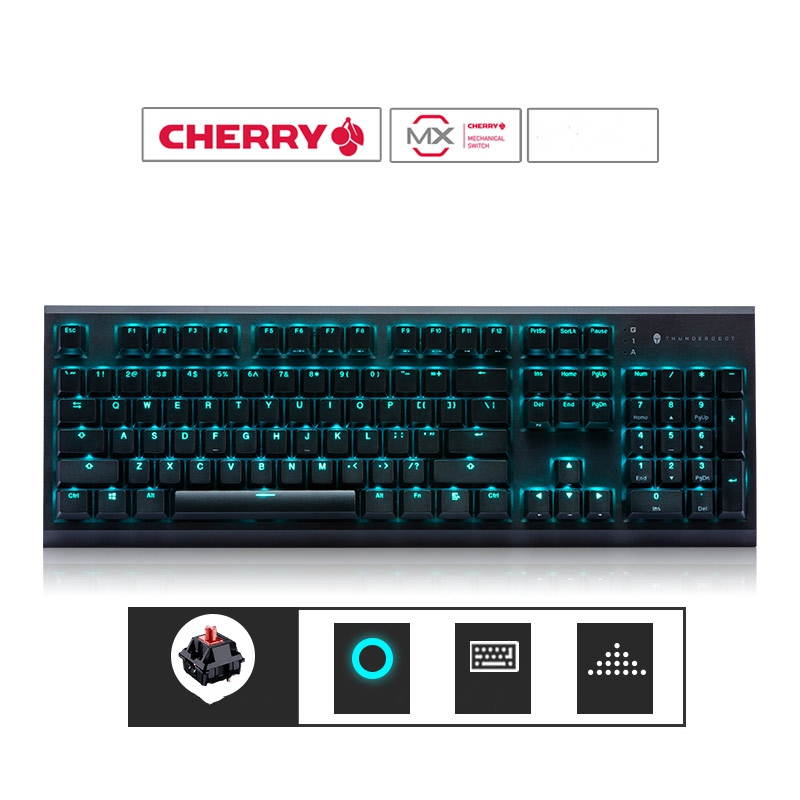 Thunderobot KG5104 Cherry MX Red Mechanical  Gaming Keyboard, N-key Rollover, 10Modes Light Effect Adjustment- Classic Version