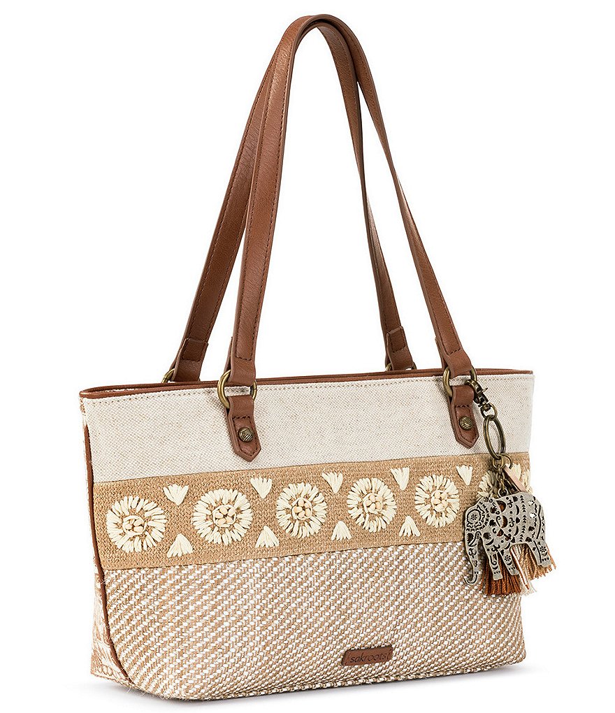 Sakroots Ellis Small Floral Straw Satchel