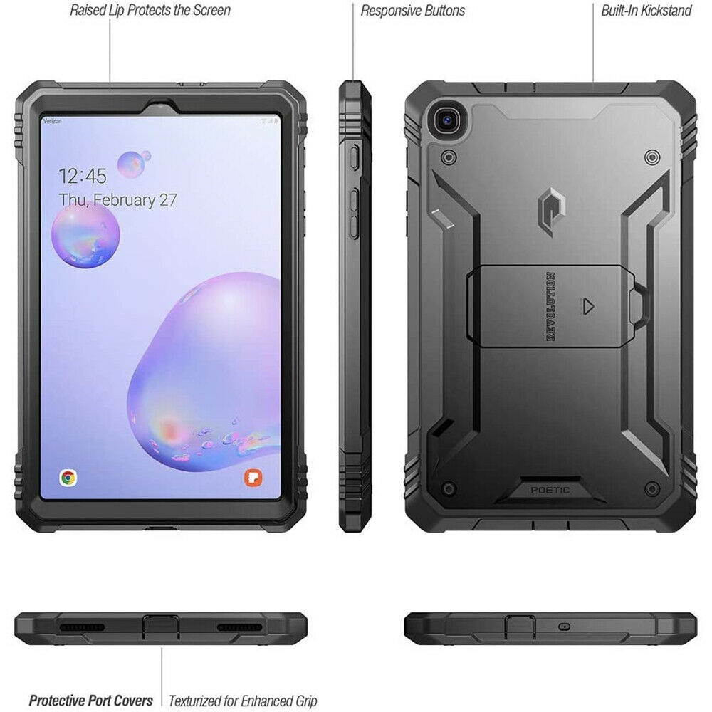 Poetic For Galaxy Tab A 8.4 2020 Tablet Case,Full Coverage Stand Cover Black