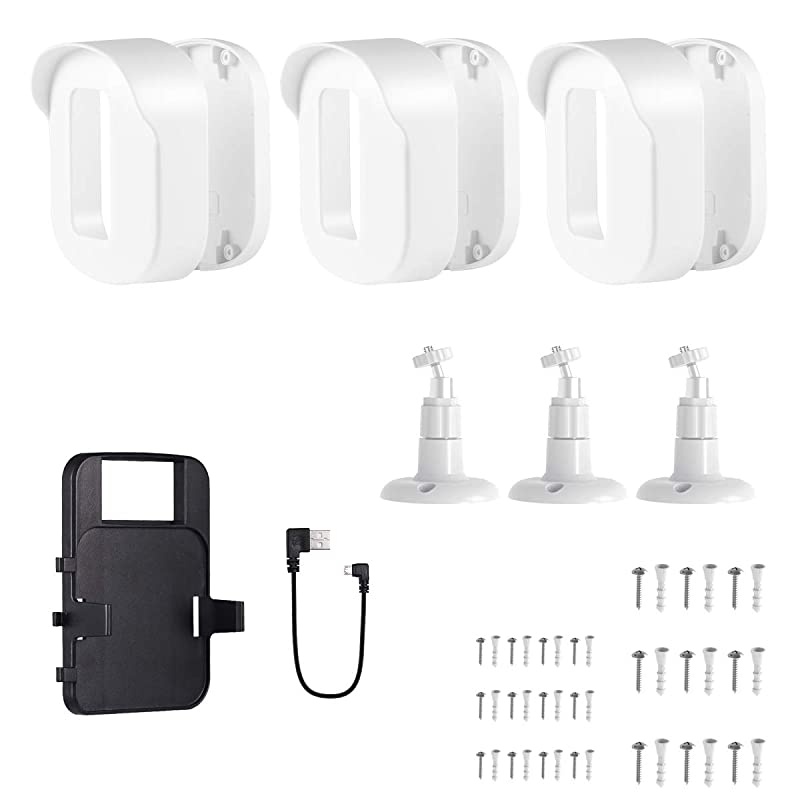 XT2 Wall Mount Bracket3 Pack Full Weather Proof HousingMount with Sync Module Outlet Mount for XT2XT Indoor Outdoor Cameras Security System White