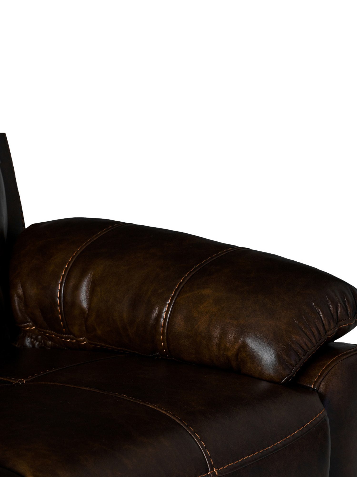 Durian Patterson Dark Brown Nappa Aire Leather Reliner Sofa