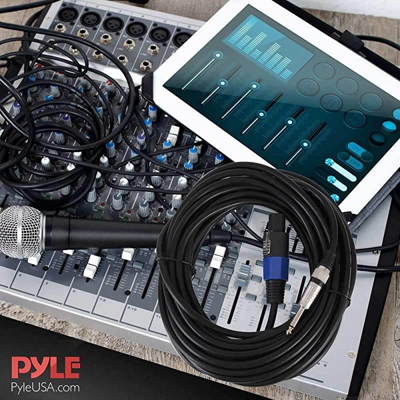 Speakon to 14 Audio Cord Speakon Connector to 14 Inch Male Connection 30 ft 12 Gauge Black Heavy Duty Professional Speaker Cable Wire Delivers Sound  PPSJ30