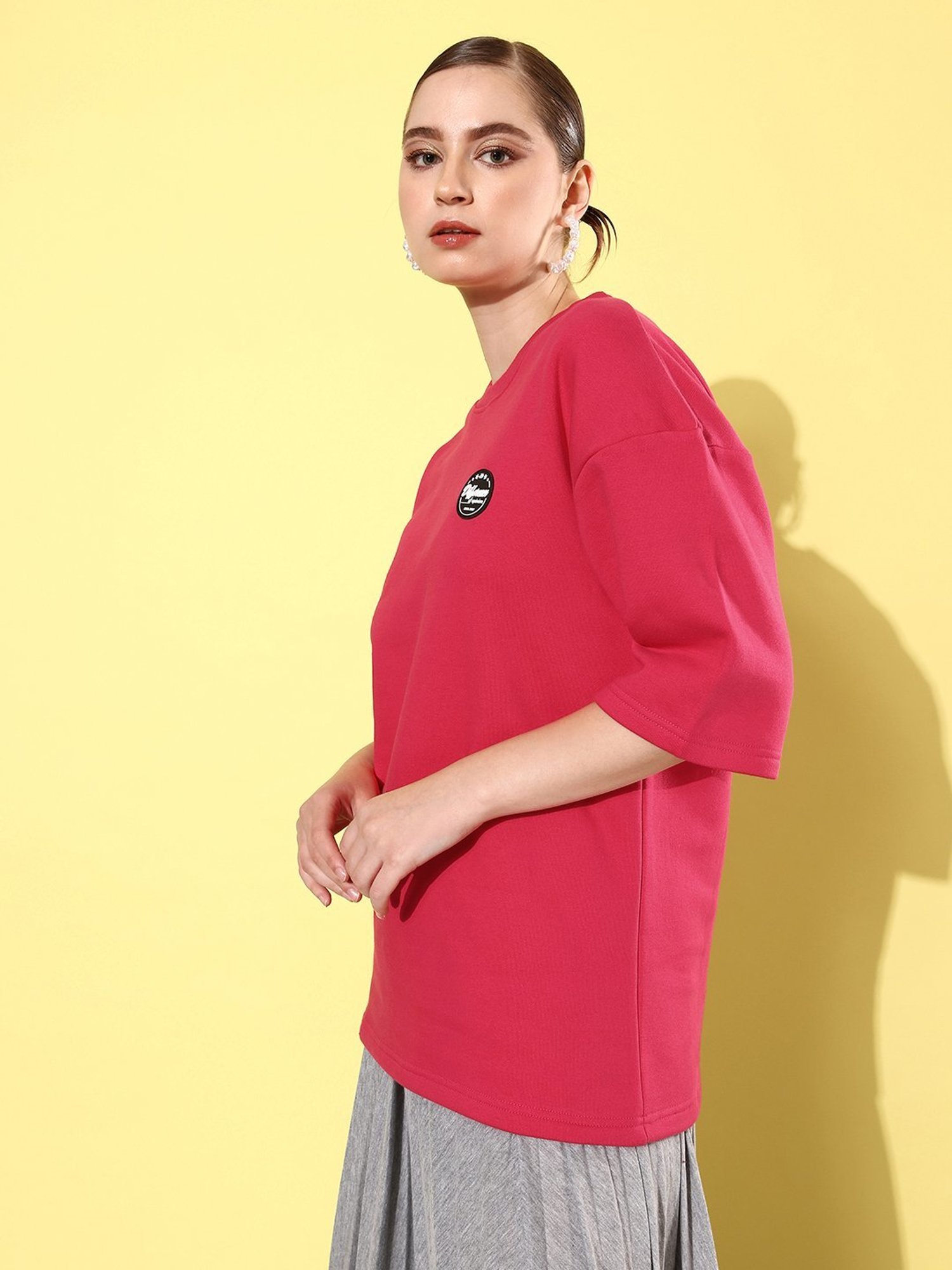 Difference of Opinion Pink Fleece Oversized Sweatshirt