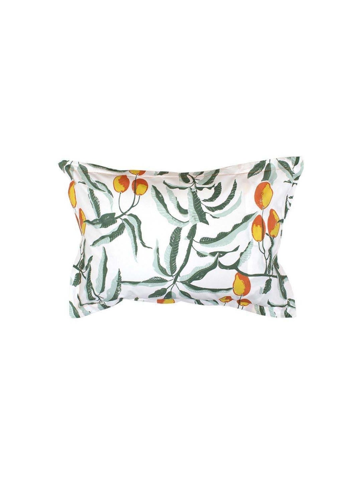 House This Amra White & Rust Cotton 180 TC Double Bedsheet with 2 Pillow Covers