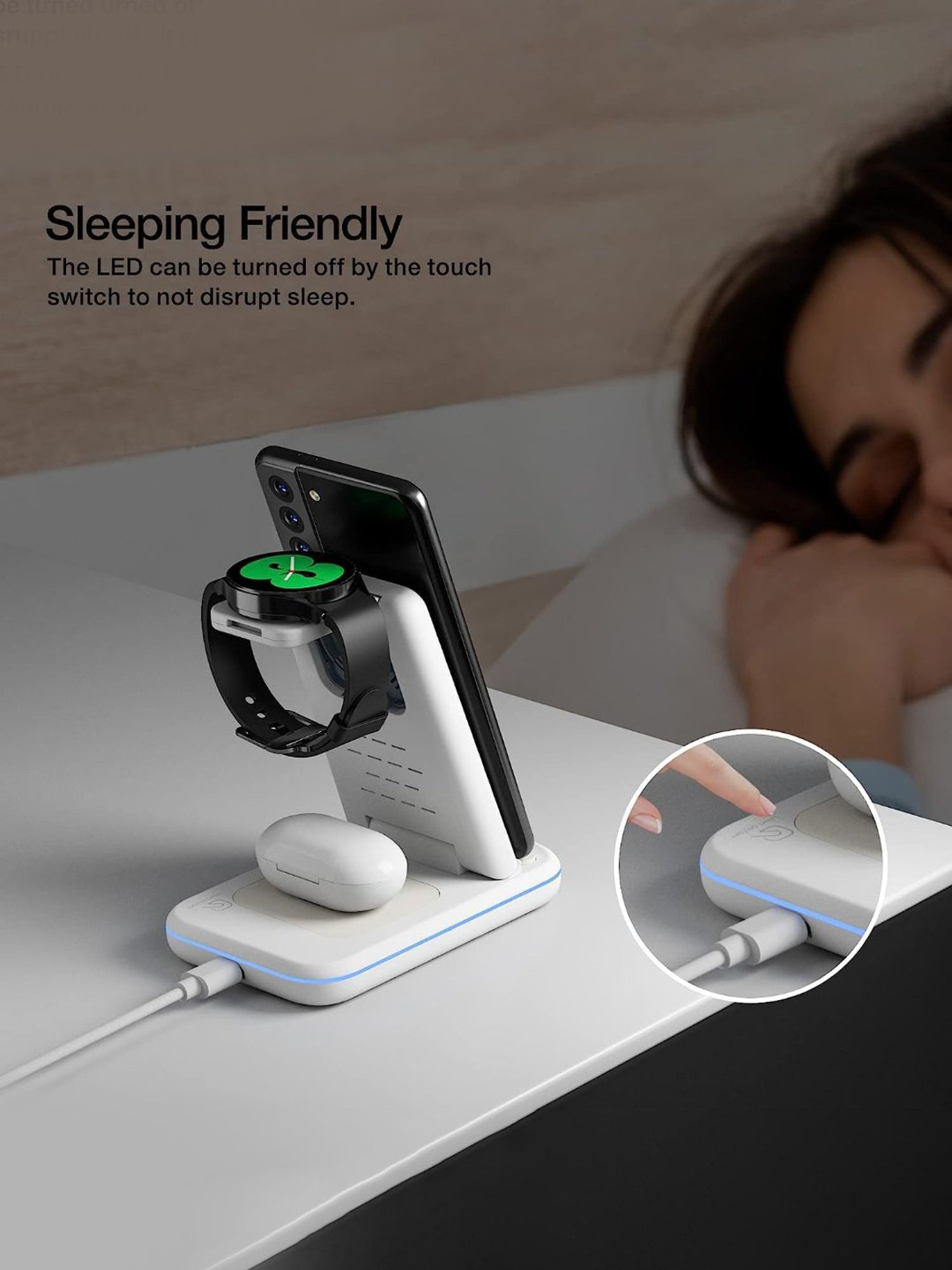 UNIGEN Unidock 350 23W Foldable Wireless Charging Station With QC 18W Adapter (White)