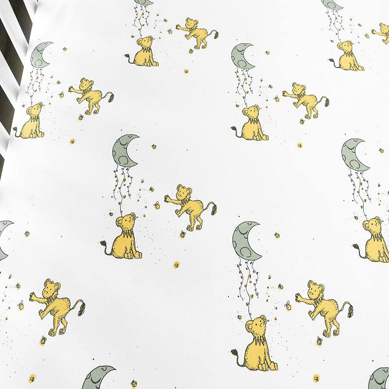 JumpOff Jo 100% Cotton Crib Sheet Set, Super Soft, Hypoallergenic, Breathable Crib Mattress Toppers, Lions & Stars, 2 Sheets