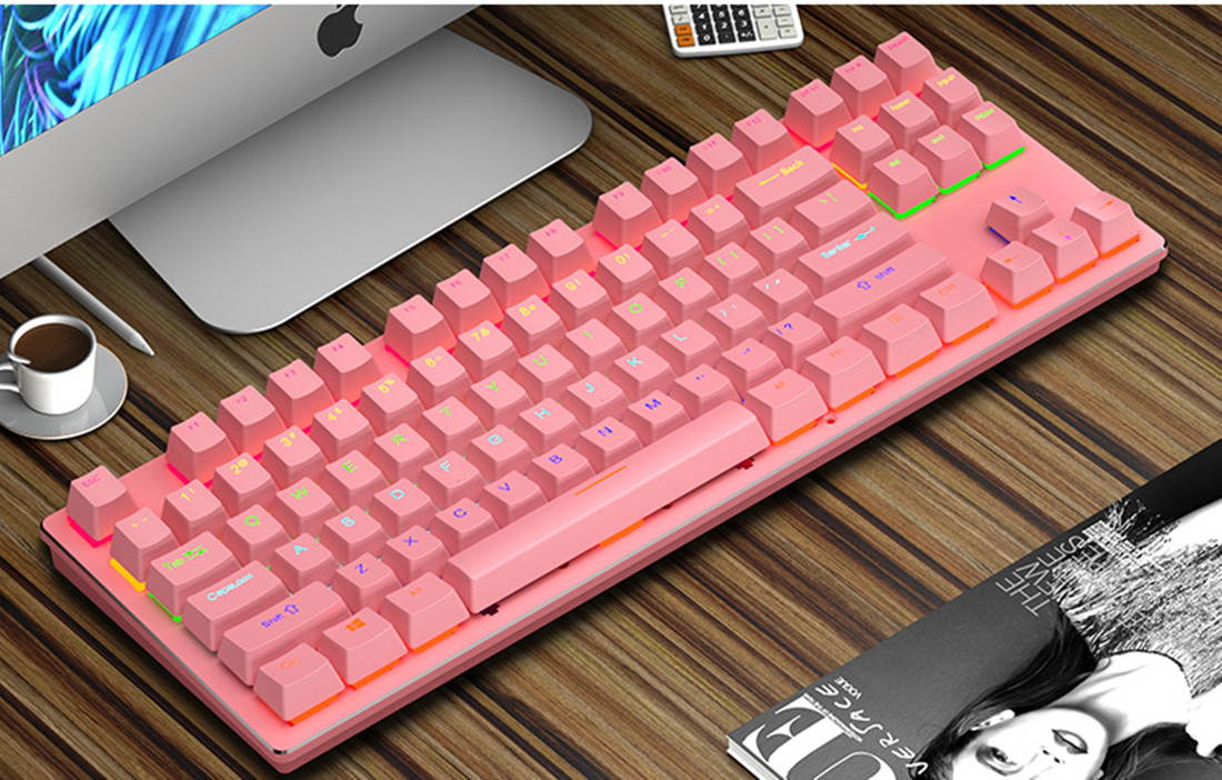 Mechanical keyboard USB wired green axis 87-key gaming gaming office computer mechanical keyboard