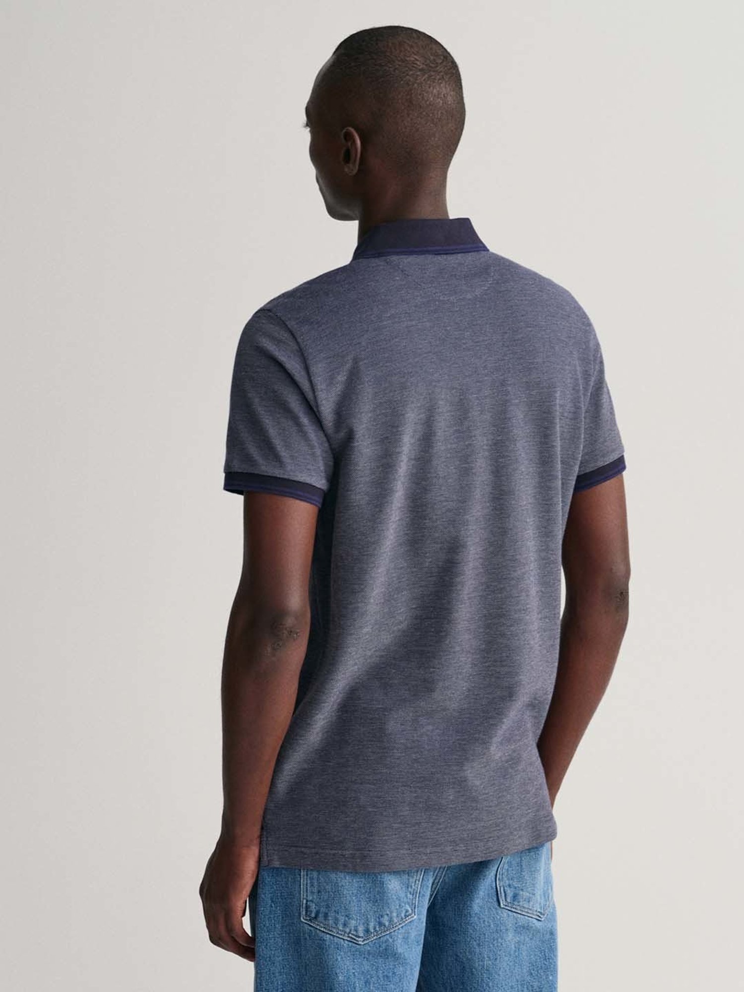 GANT Navy Regular Fit Cotton Polo T-Shirt