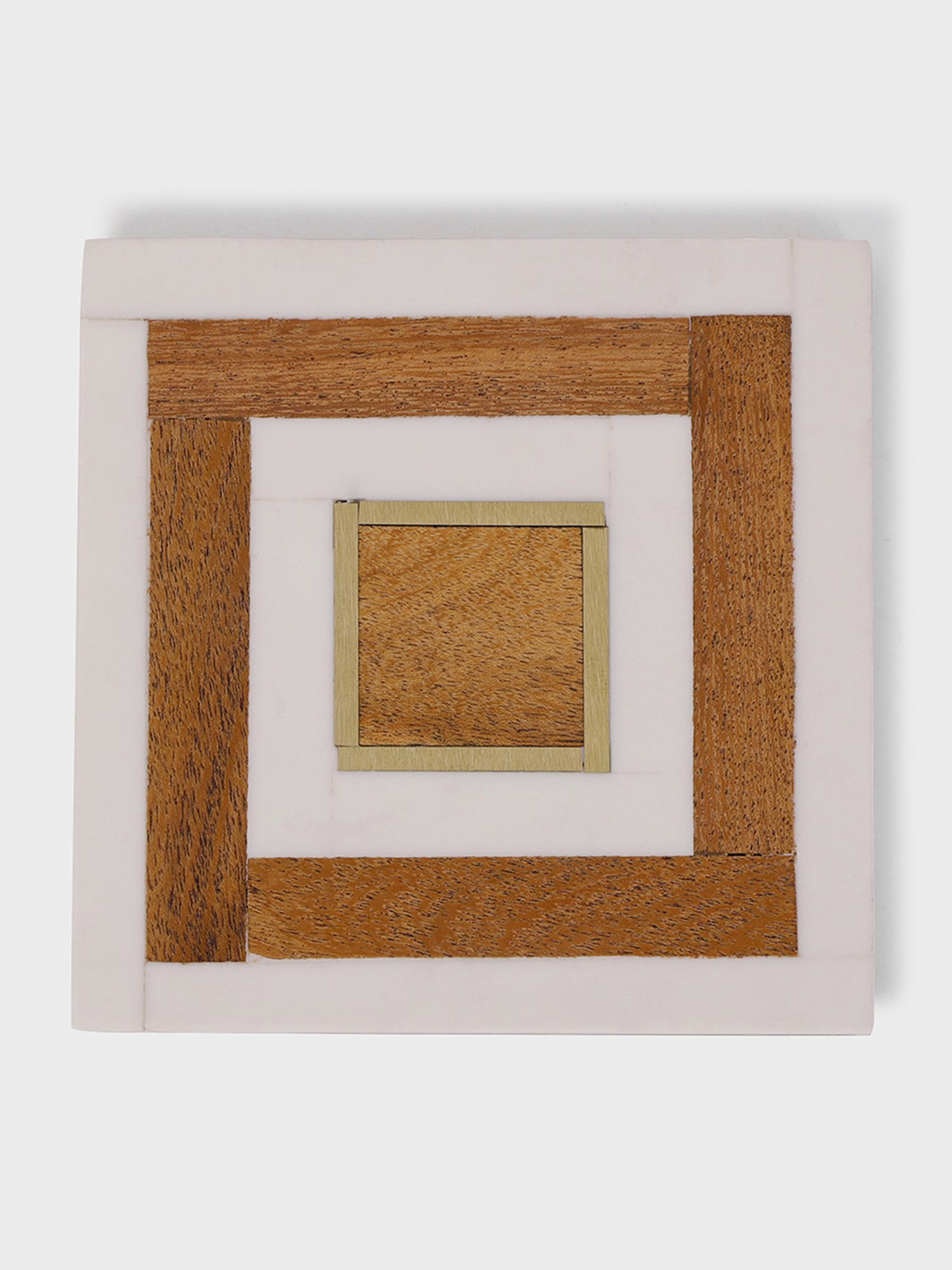 Fabindia Home Ayaana White Resin Coasters - Set of 4