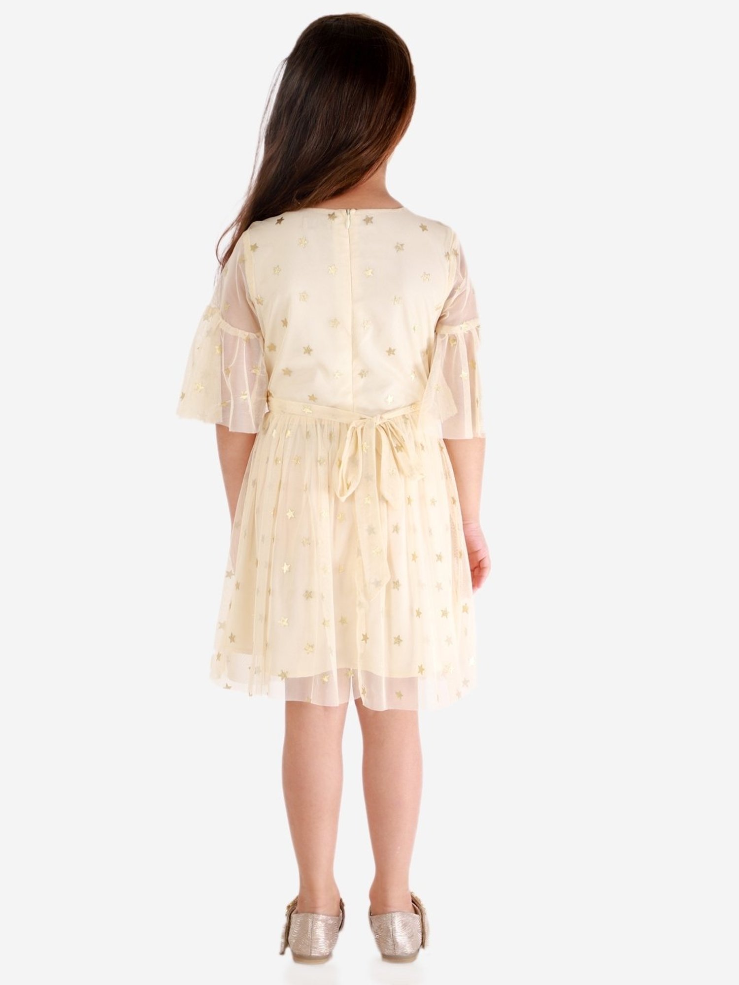KidsDew Beige Embellished Casual Dress