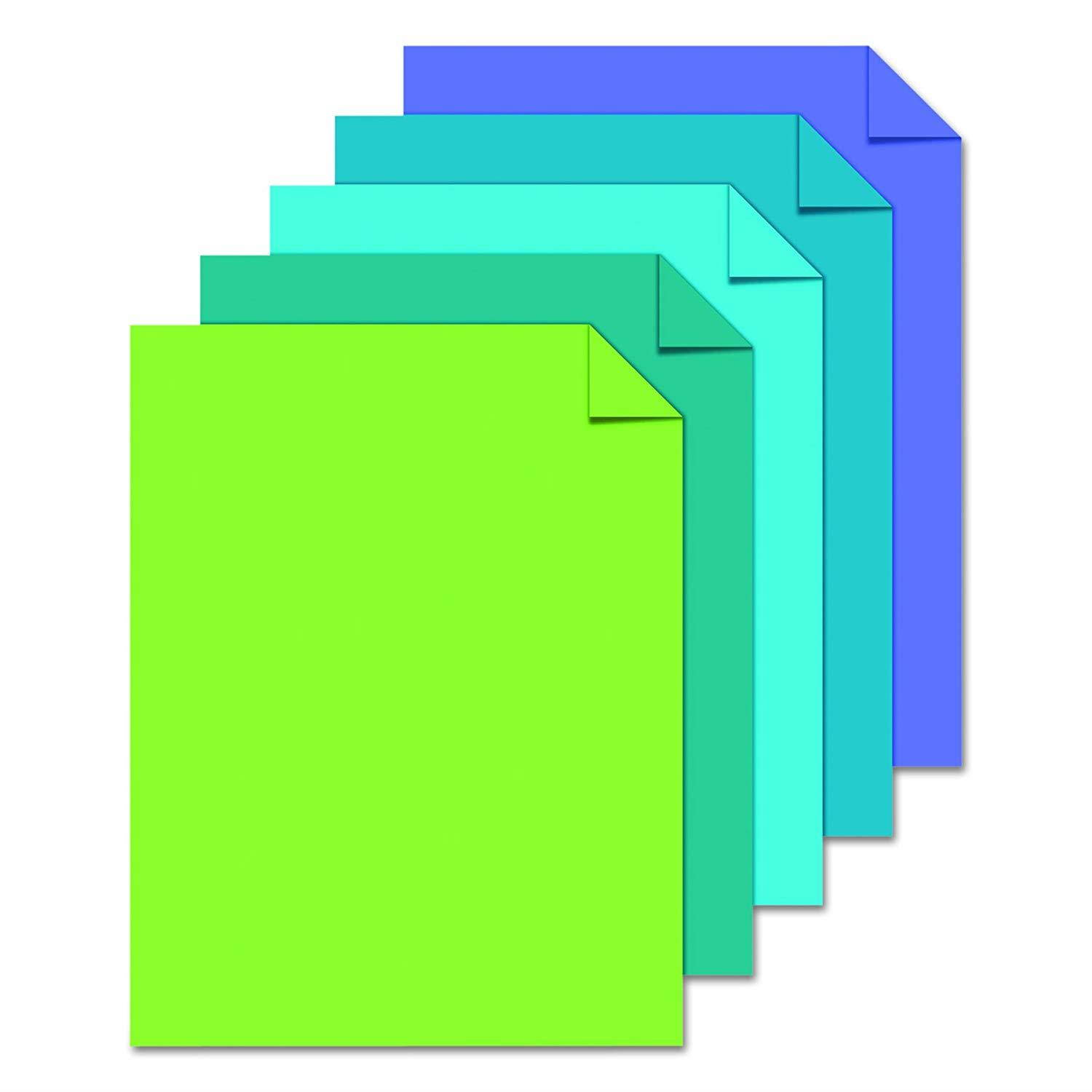 Astrobrights Color Paper, 8.5  x 11 , 24 lb/89 gsm,"Cool" 5-Color Assortment, 500 Sheets (20274)