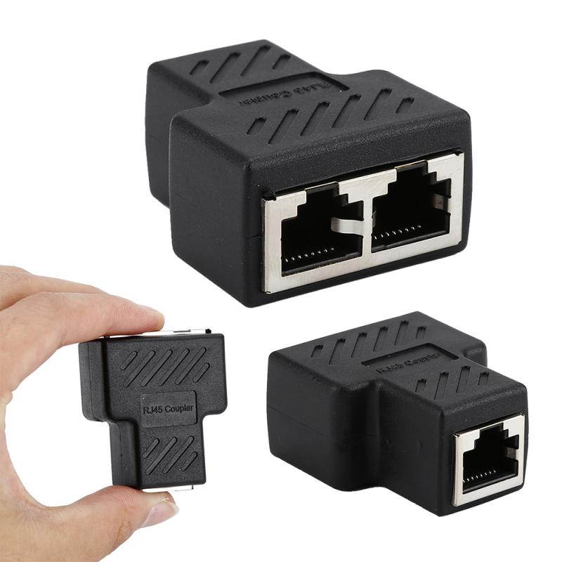 1 To 2 Ways RJ45 Female Splitter LAN Ethernet Network Cable Double Connector Adapter Ports Coupler For Laptop Docking Stations