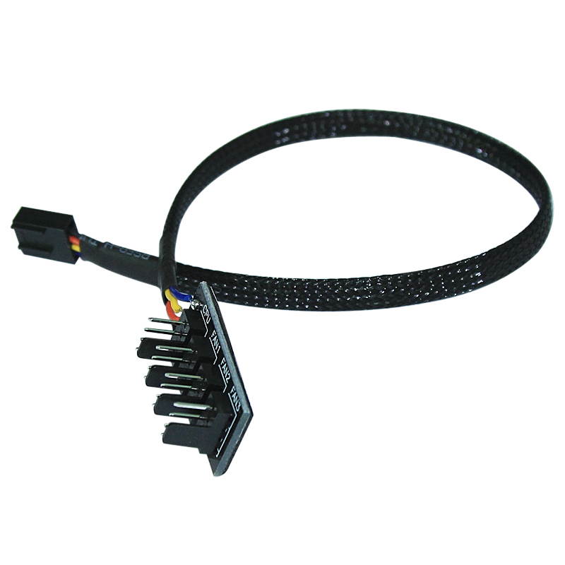 Black Sleeved Jacket 30cm 1 to 4 4-pins Molex TX4 PWM CPU Cooler / Case / Chasis Cooling Fan Power Cable Hub Splitter Adapter