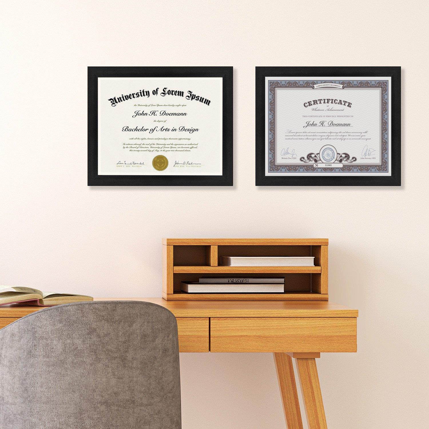 Americanflat 2 Pack - 8.5x11 Document Frames - Made to Display Certificates, Documents, Standard Papers