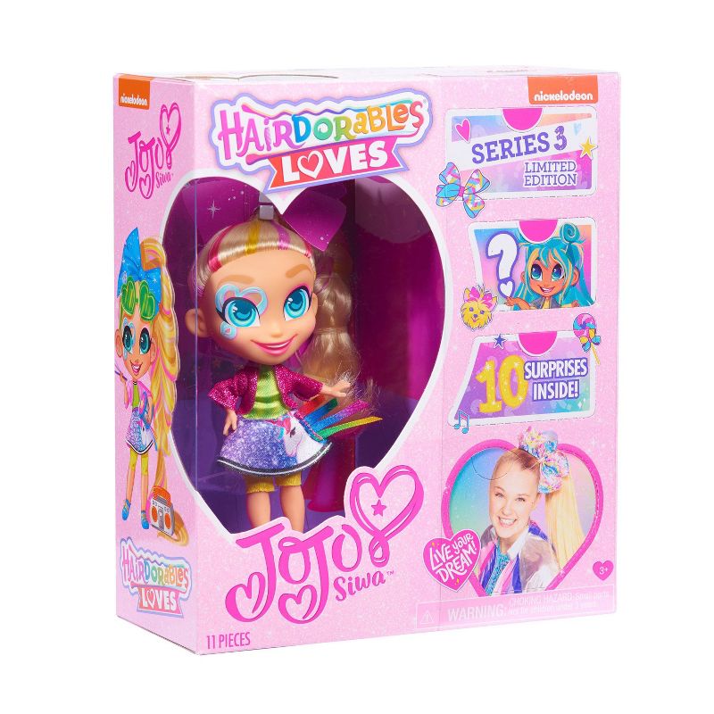 Nickelodeon JoJo Siwa Hairdorables Loves Limited Edition Pink Jacket Doll Series 3