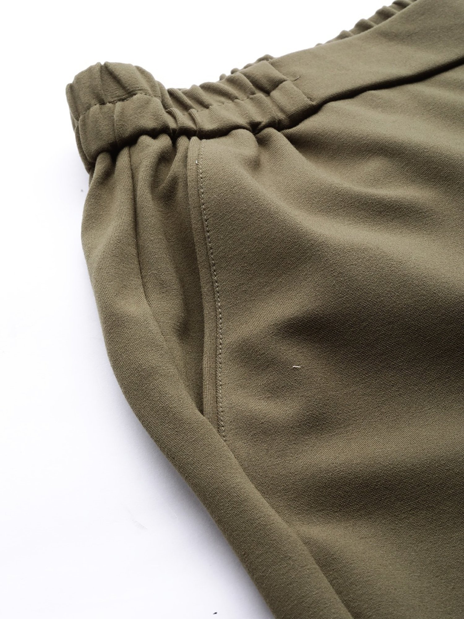 Label Ritu Kumar Olive Solid Straight Pant