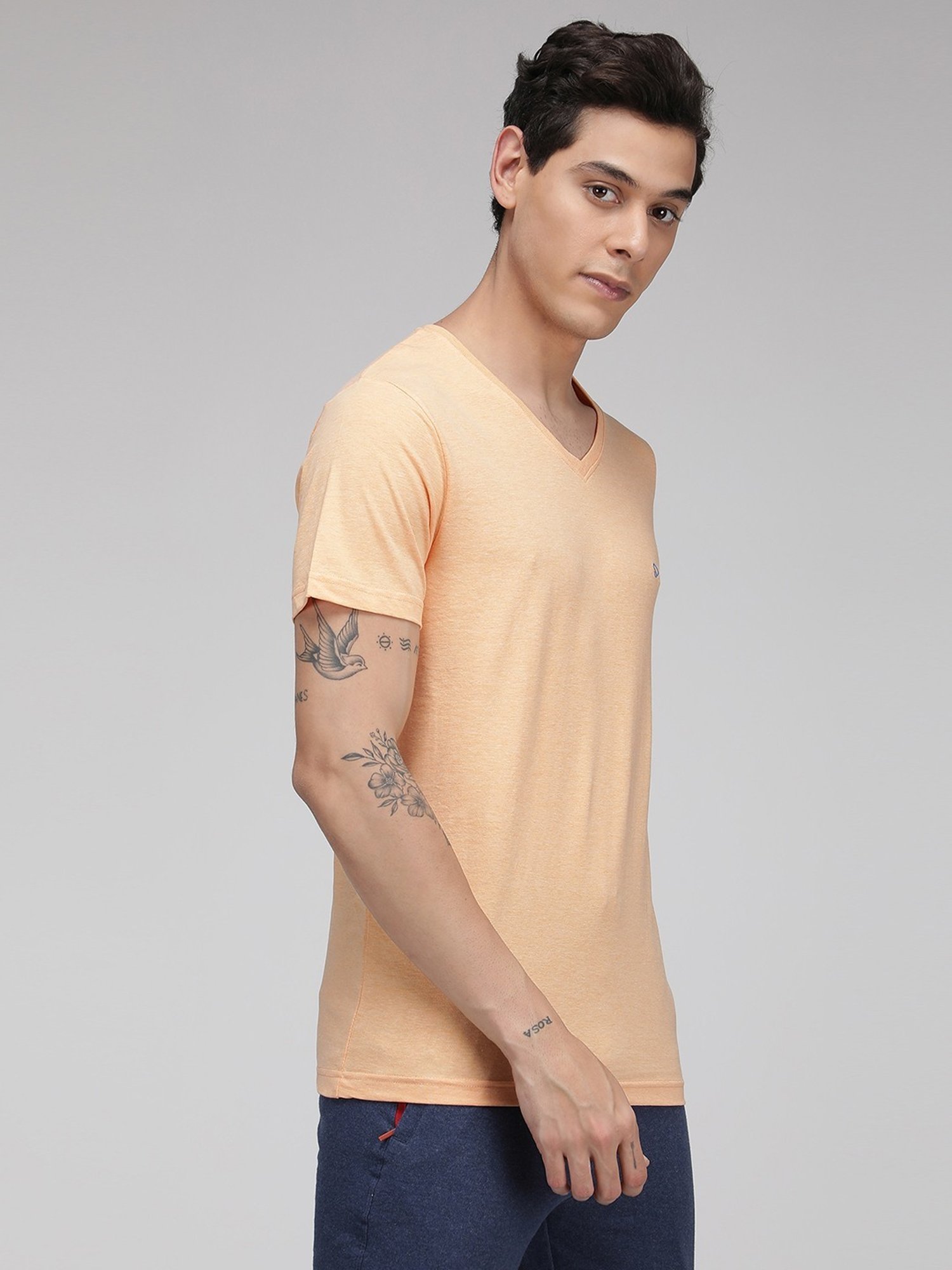 Sporto Peach Regular Fit T-Shirt
