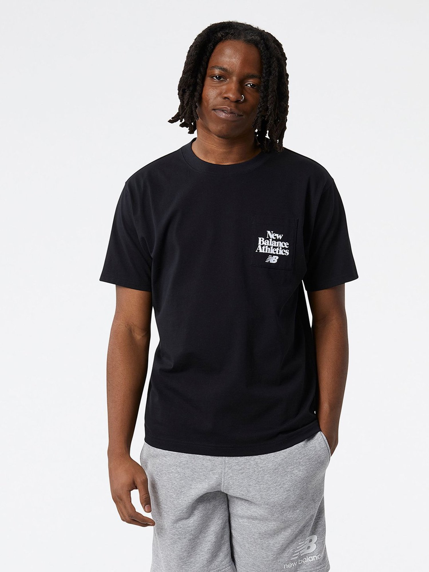 New Balance Black Regular Fit Printed Crew T-Shirt