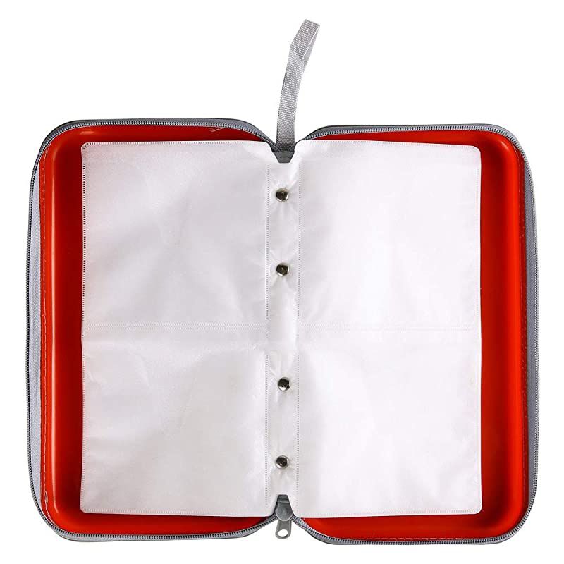 80 Capacity Heavy Duty CDDVD Wallet Binder Storage Case Bag Holder Booklet Red