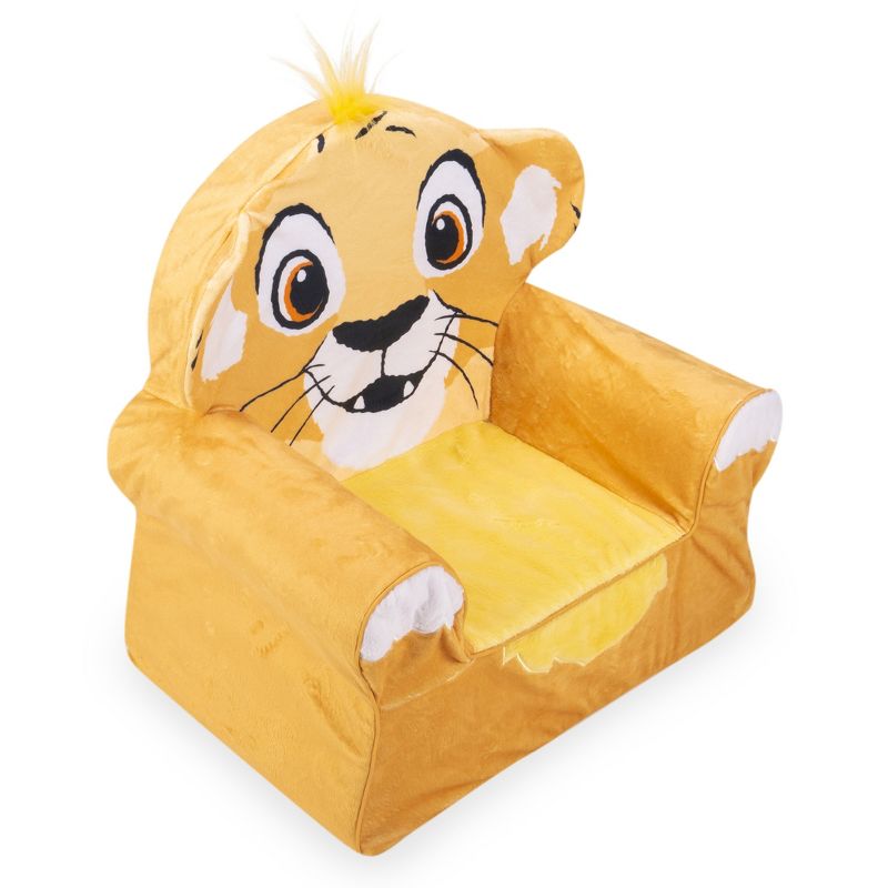 Marshmallow Furniture Comfy Foam Toddler 2-in-1 Flip-Open Couch and Chair Kids Furniture Package for Ages 2 Years Old and Up, Disney Lion King