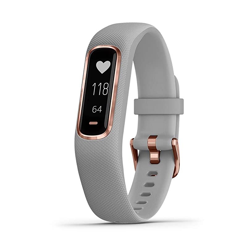 vivosmart 4, Activity and Fitness Tracker w/ Pulse Ox and Heart Rate Monitor, Rose Gold with Gray Band