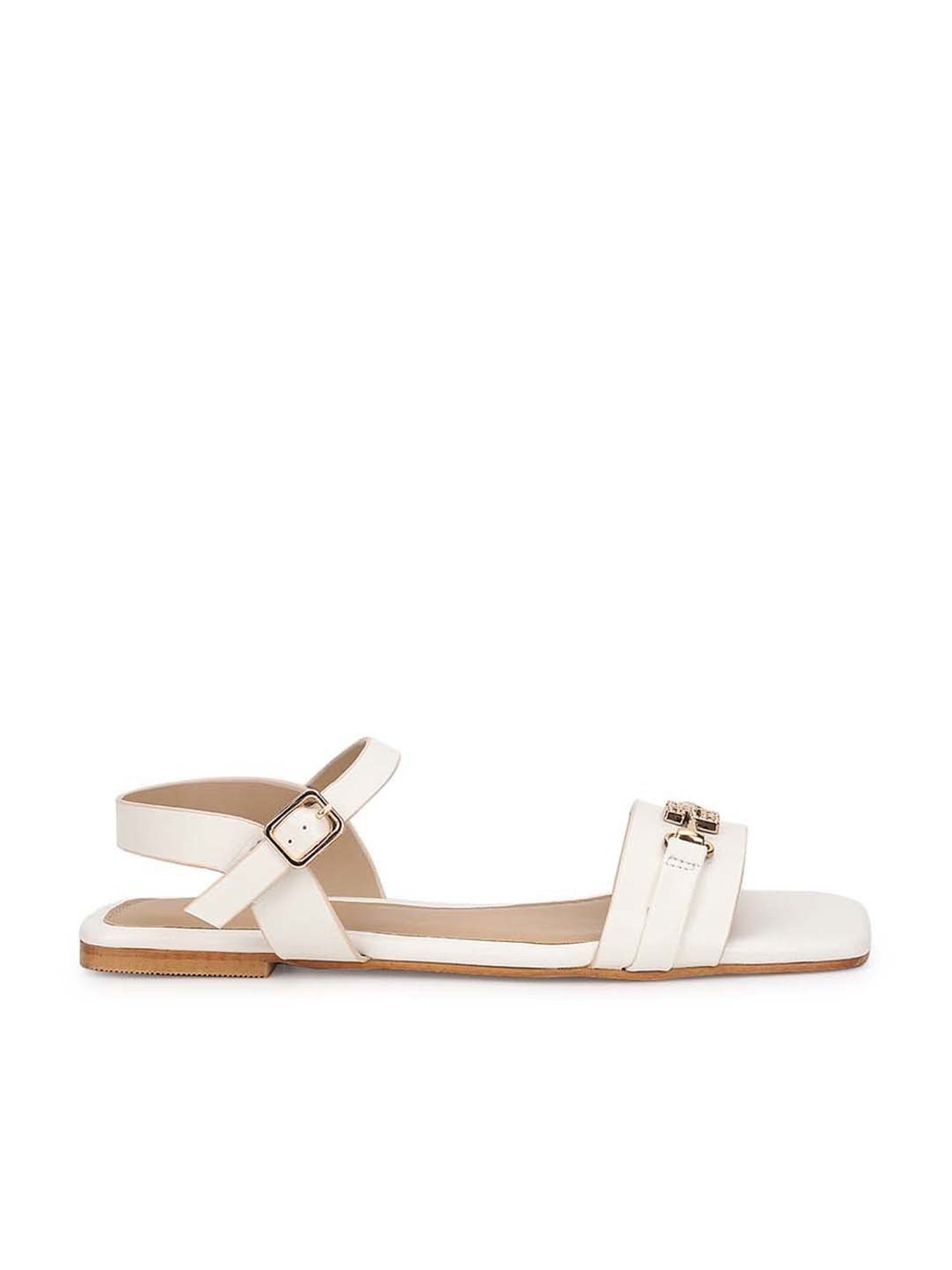 Truffle Collection Women's White Ankle Strap Sandals