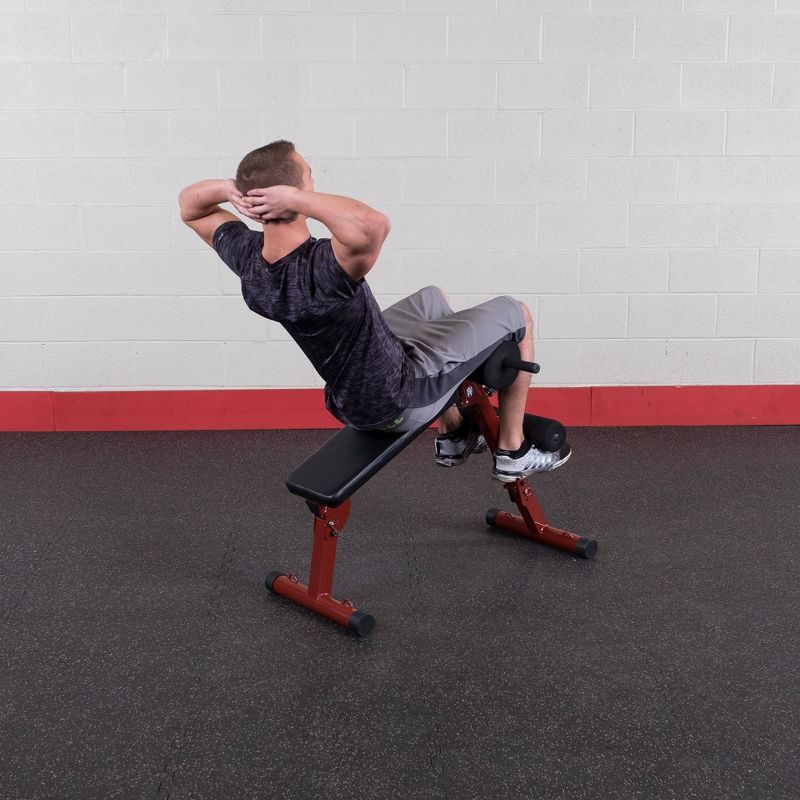 Best Fitness Ab Board Hyper Extension Bench - Black/Maroon