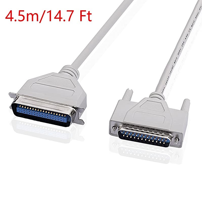 45m 147 Feet DB25 Male to Centronics 36 Female Parallel Printer Cable LPT Parallel Printer IEEE1284
