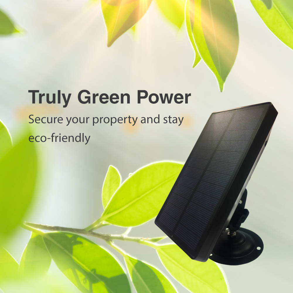 SpotCam Solar Power Bank, IP66 Weatherproof Solar Panel, 180-Degree Adjustable Wall Mount, Compatible with MicroUSB 5V Input Devices