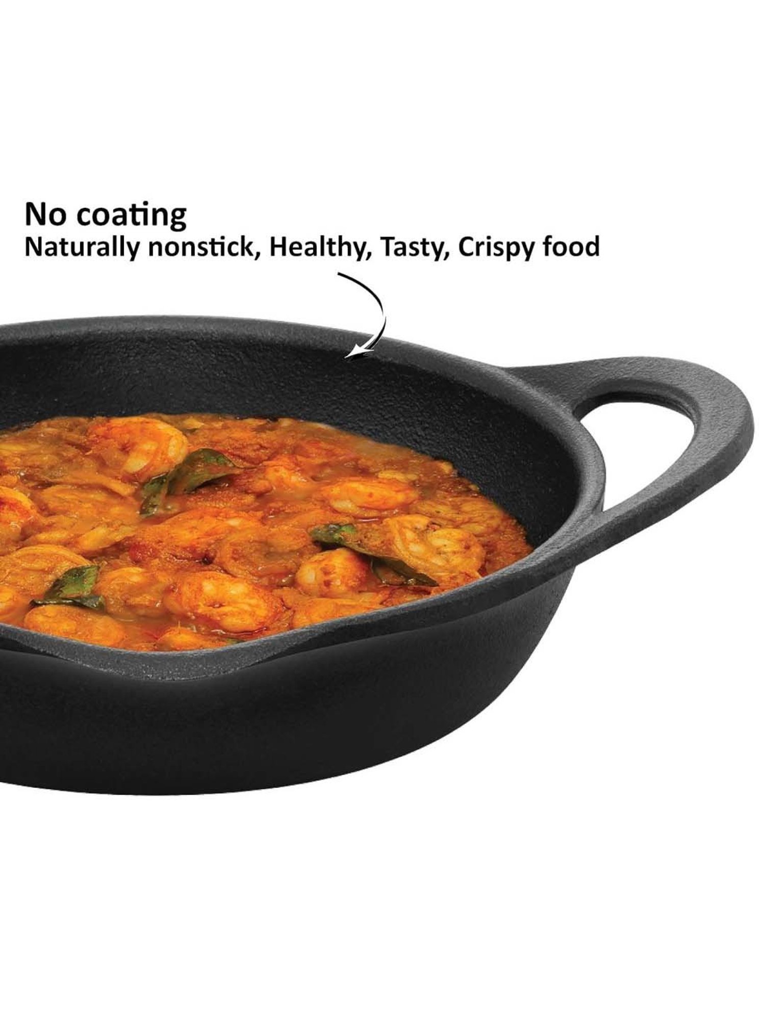 Hawkins Black Cast Iron 24 cm Futura Omlette Frying Pan (Cif24G) (1.8 L)