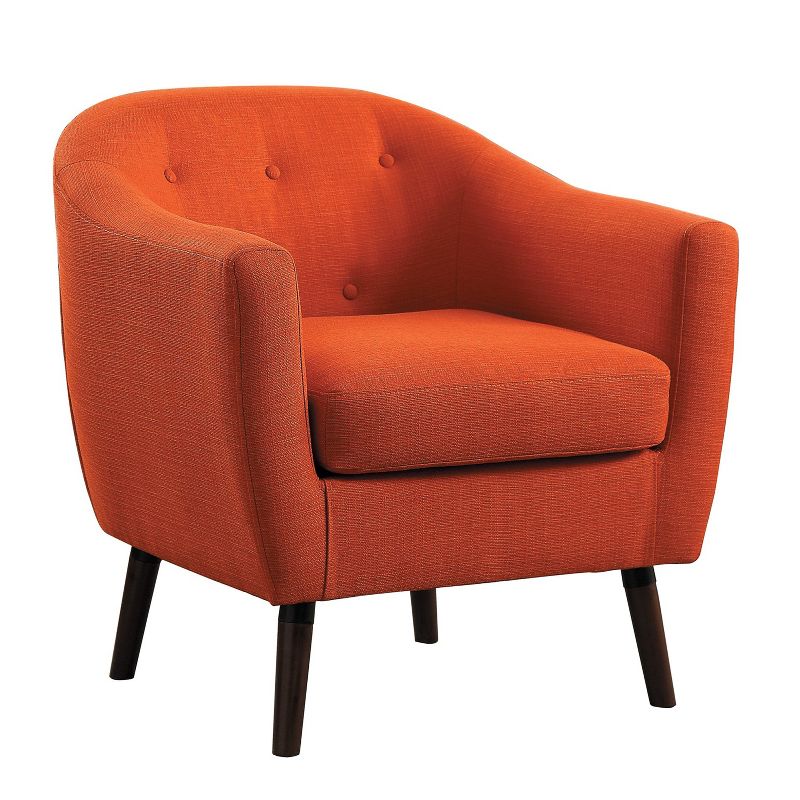 Homelegance 31 Inch Lucille Collection Classic Polyester Fabric Single Living Room Barrel Accent Chair, Orange