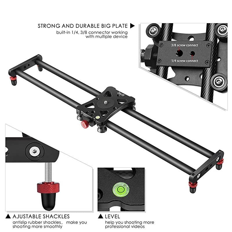 Camera Slider Newest Adjustable Carbon Fiber Camera Dolly Track Slider Video Stabilizer RailMax Load 8kg18lbs with 4 Bearings for Camera DSLR Video Movie Photography Camcorder Stabili 236quot