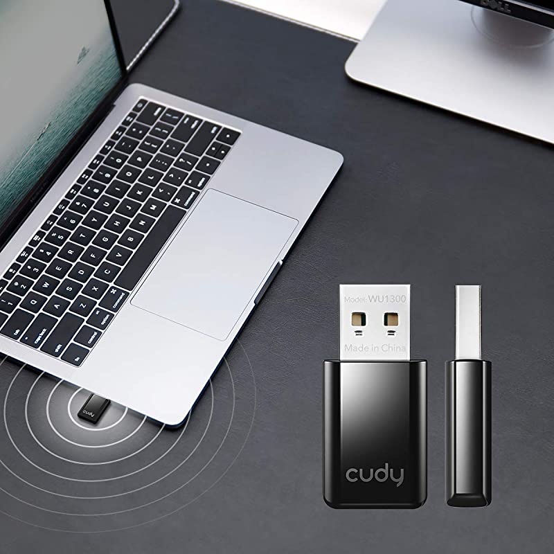 WU1300 AC 1300Mbps WiFi USB Adapter for PC, USB 3.0, USB WiFi Dongle, 5Ghz /2.4Ghz, WiFi USB, USB Wireless Adapter for Desktop/Laptop, Compatible with Windows Vista /7/8/8.1/10, mac OS, Linux