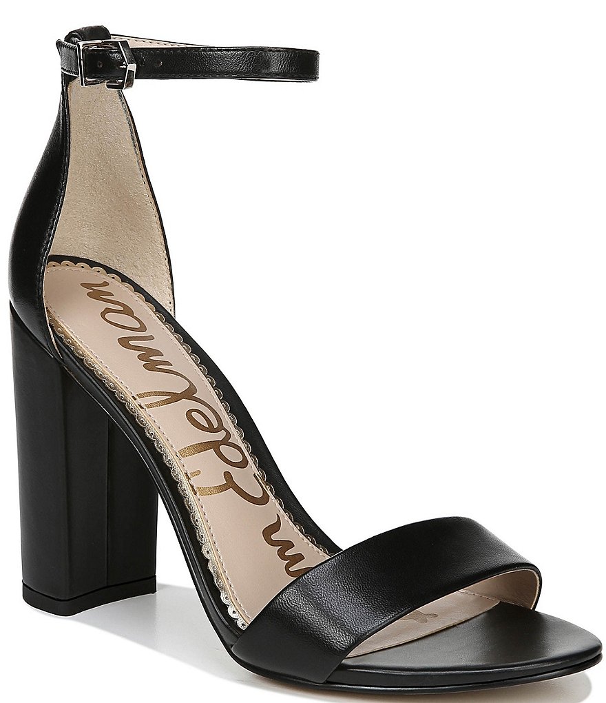 Sam Edelman Yaro Leather Ankle Strap Block Heel Dress Sandals