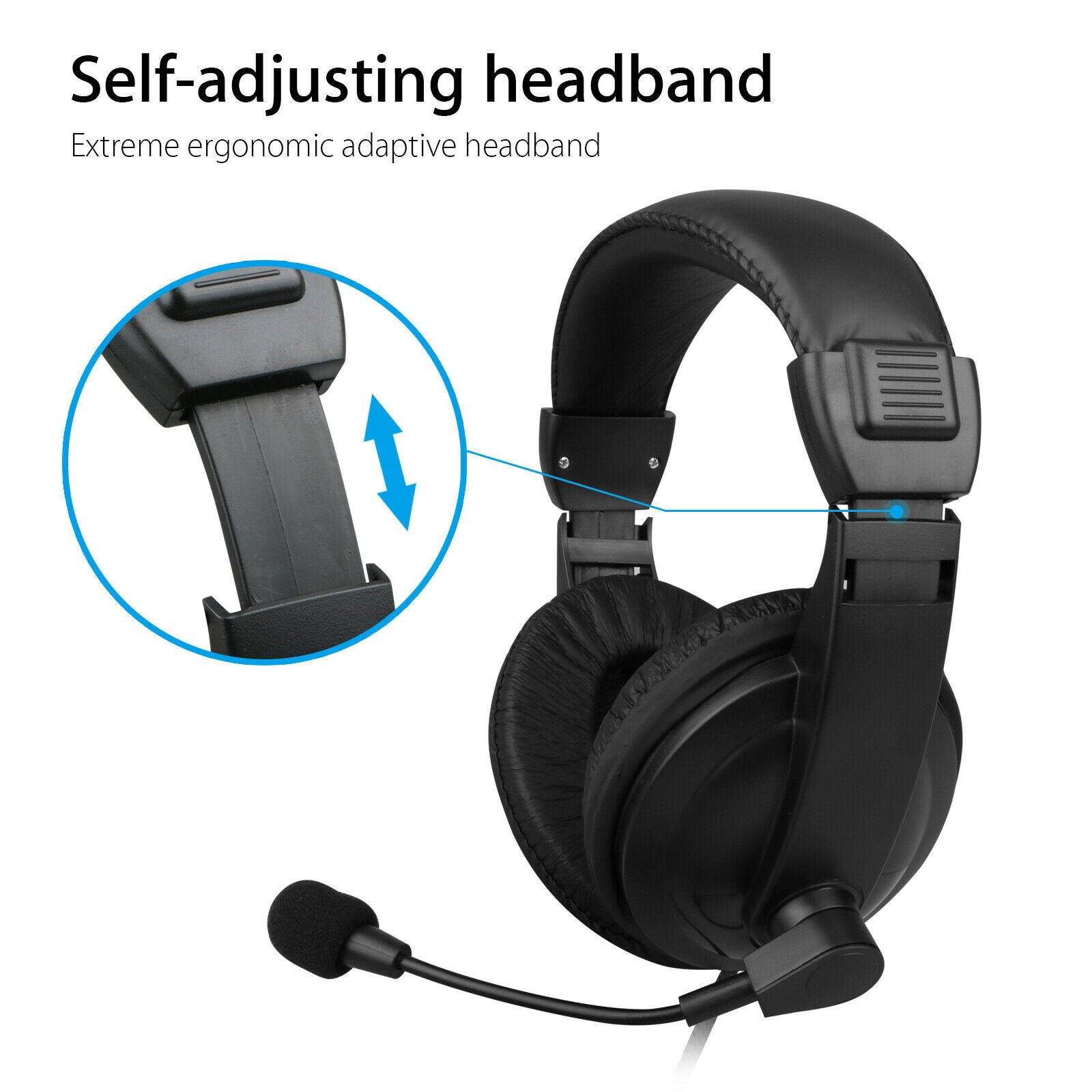 Wired Handsfree Earphone Headphones Headset With Mic For PC Computer Notebook