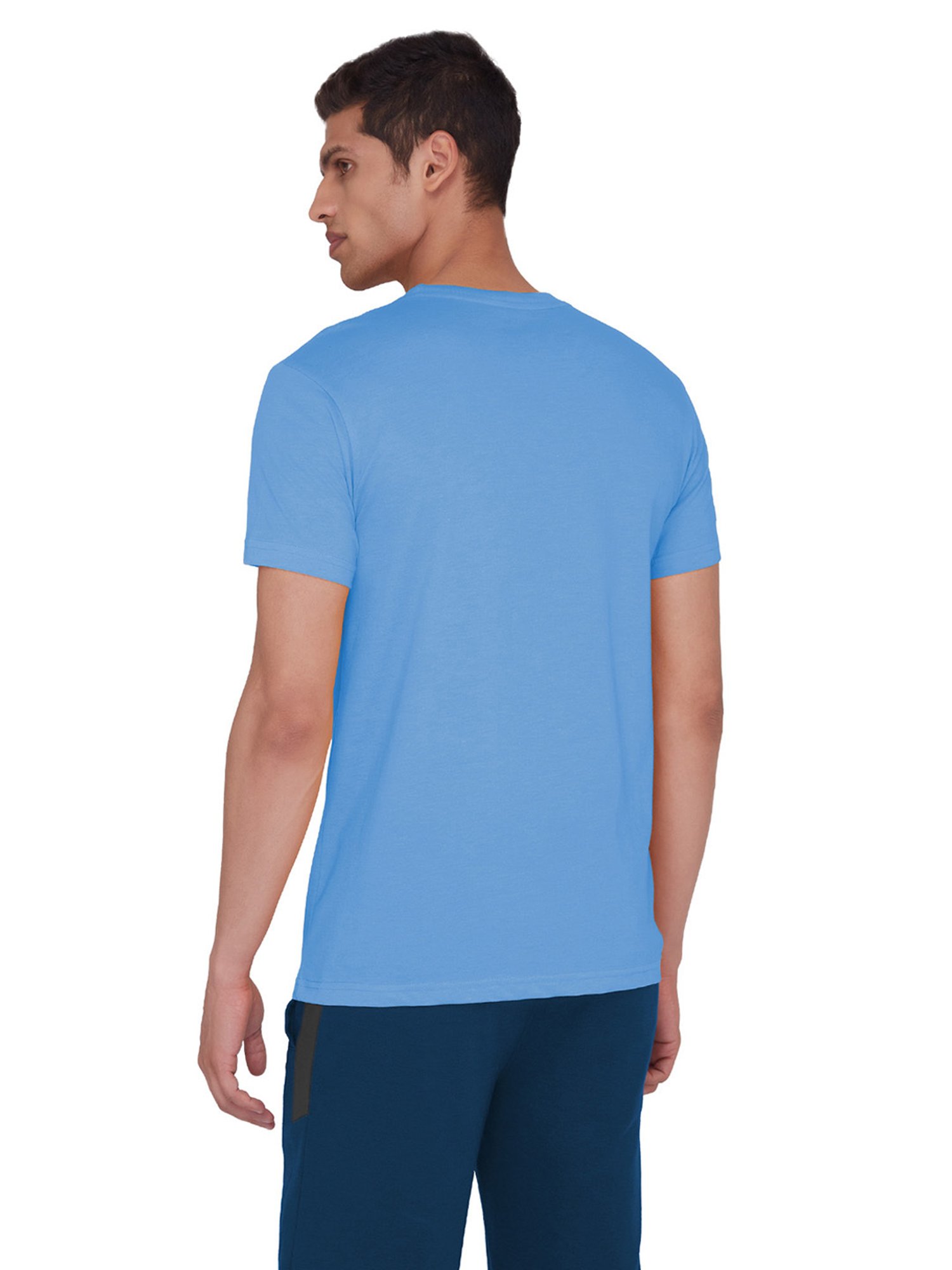 XYXX Azure Blue Round Neck T-Shirt