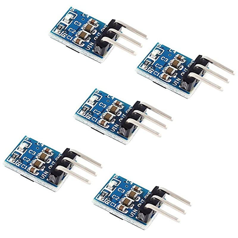 Buck Converter,  5PCS AMS1117-3.3V Voltage Regulator DC to DC Step-Down Power Supply Module 3 Pins 4.75V-12V to 3.3V Voltage Linear Regulator Stabilizer Step Down Buck Module 800mA