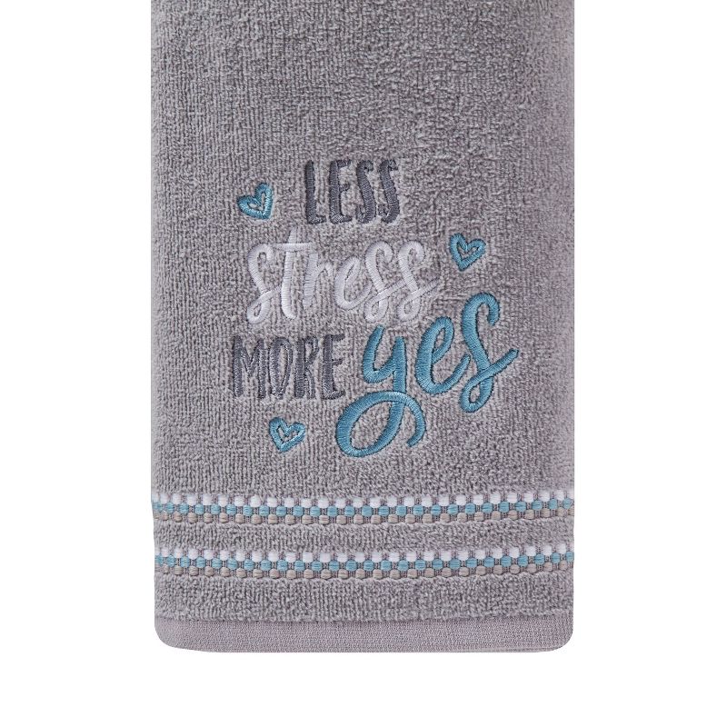2pc Less Stress More Yes Hand Towel Gray - SKL Home