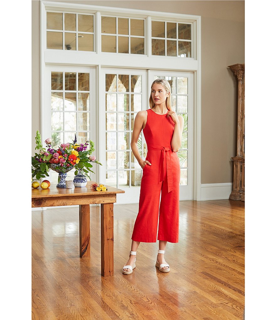 Antonio Melani Adelaide Linen Sleeveless Jumpsuit