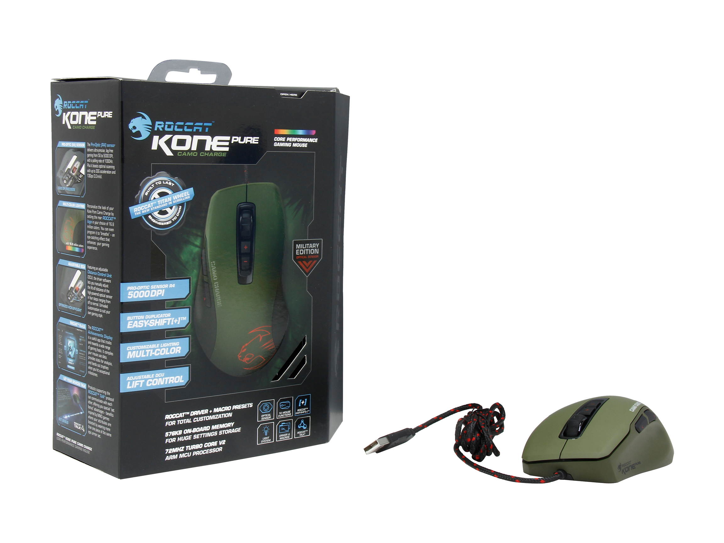 ROCCAT Kone Pure Military ROC-11-711 Wired Optical Core Performance Gaming Mouse - Camo Charge
