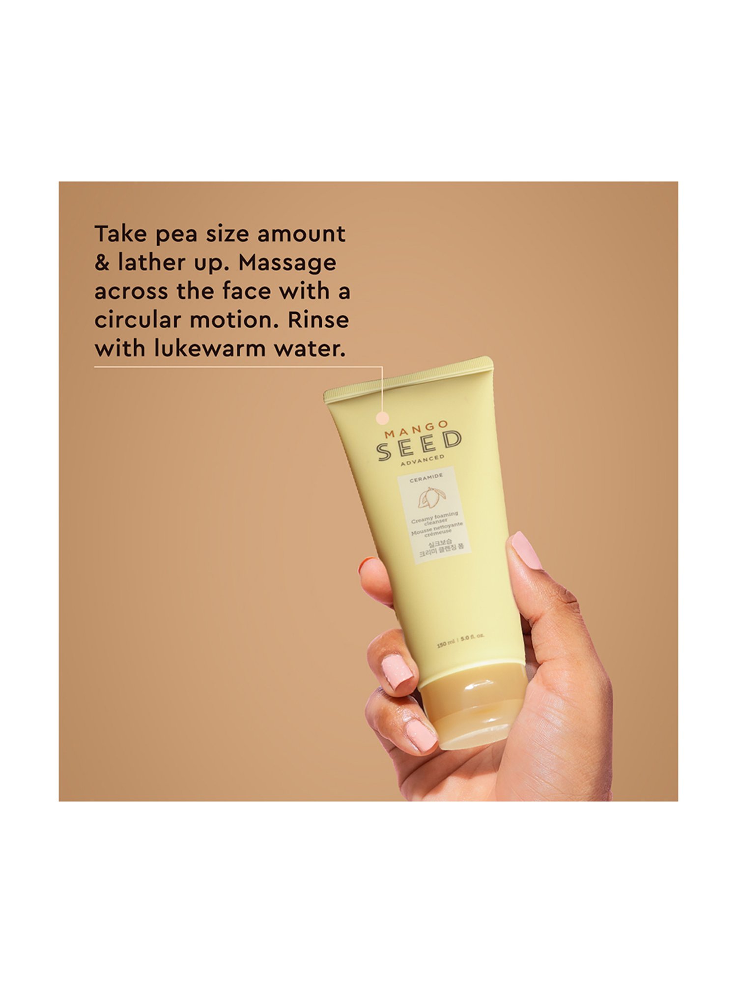 The Face Shop Mango Seed Creamy Foaming Cleanser with Ceramide & Shea Butter for Dry Skin - 150 ml