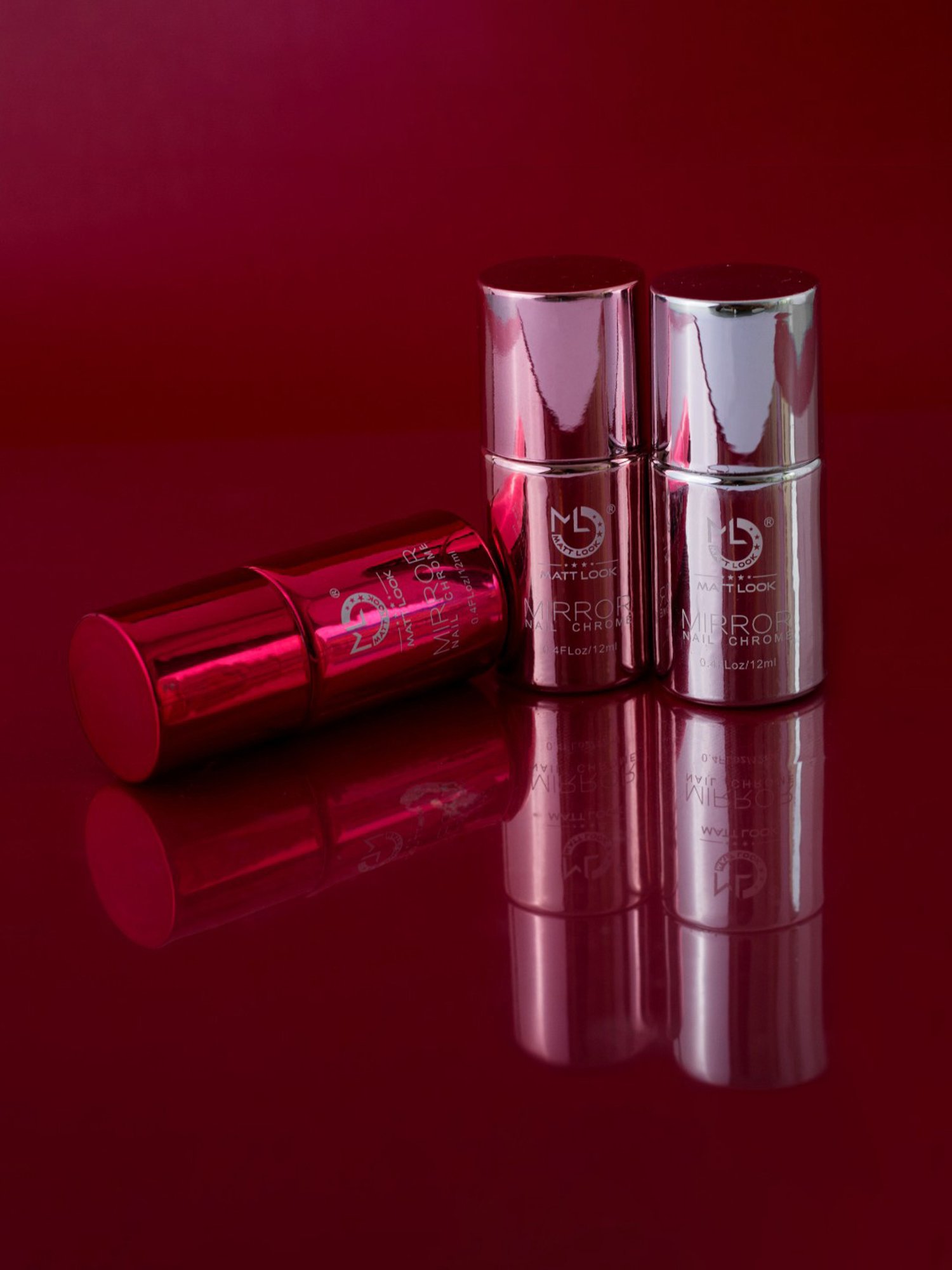 Matt Look Mirror Nail Chrome 12 Silver - 12 ml