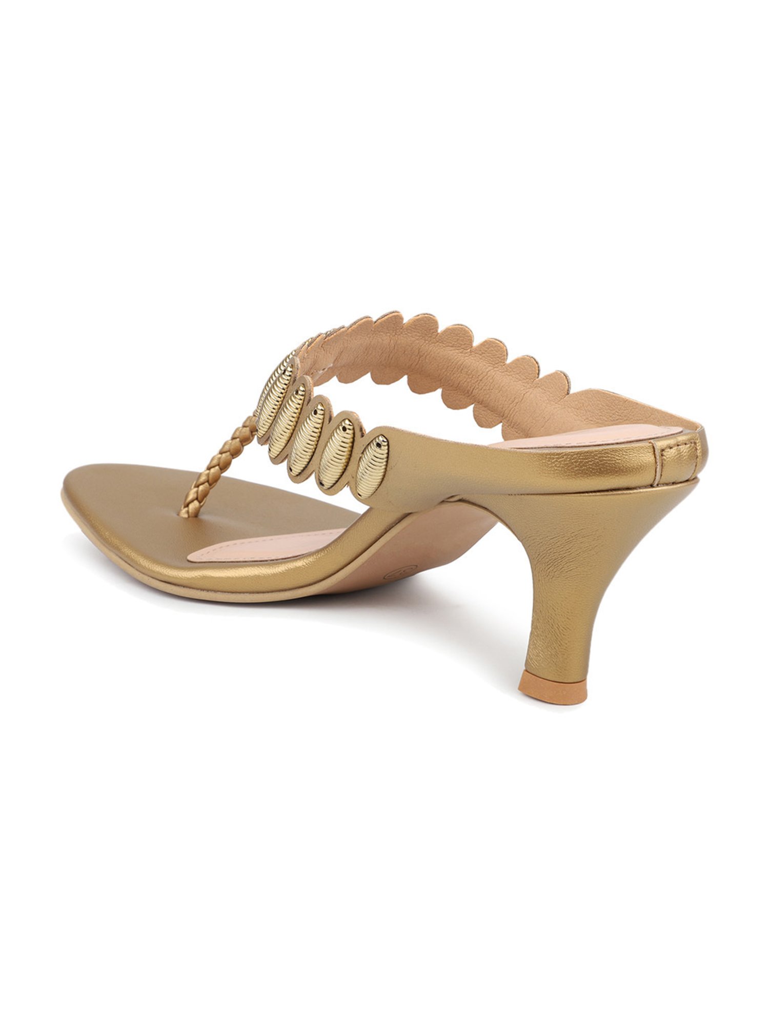 Inc.5 Women's Antique Gold T-Strap Stilettos