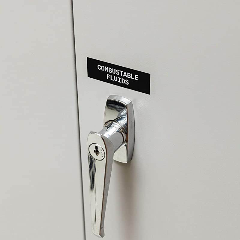 Authentic (M21-750-595-BK) All-Weather Vinyl Label for Indoor/Outdoor Identification, Laboratory and Equipment Labeling, White on Black material - Designed for BMP21-PLUS and BMP21-LAB Label Printers