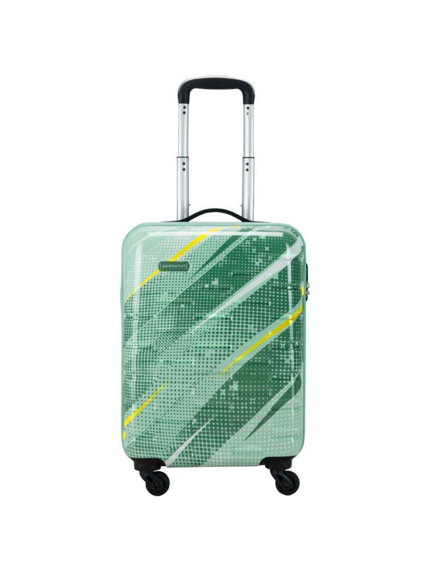 Aristocrat Radiance Green Printed Hard Cabin Trolley Bag - 38 cm