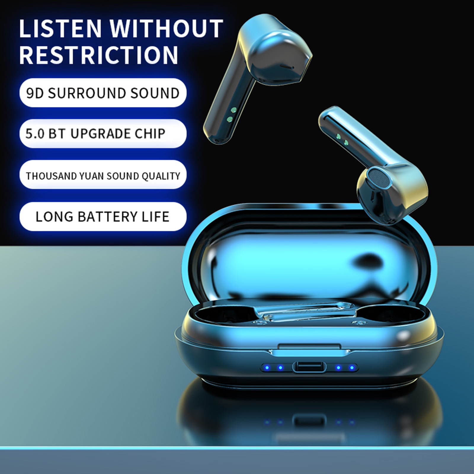 LB-20 Headphone Bluetooth 5.0 Mini Earbuds Waterproof Wireless Headsets Touch Control Noise Reduction HiFi Sound Sports Earphones