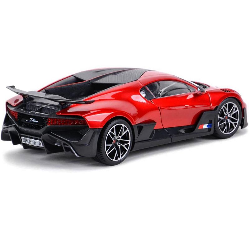 Bugatti Divo Red Metallic with Carbon Accents 1/18 Diecast Model Car by Bburago