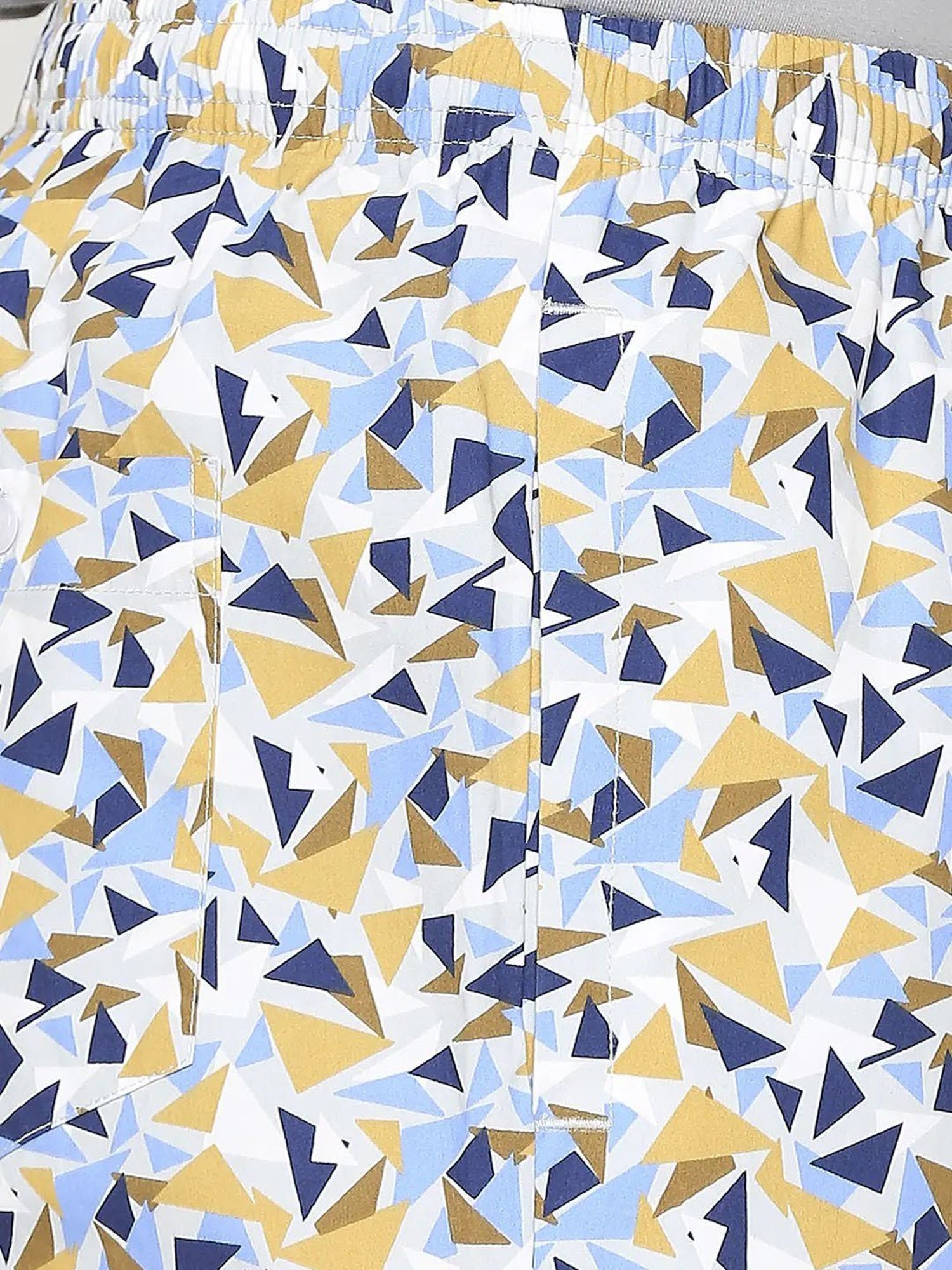 UnderJeans by Spykar Yellow & Blue Regular Fit Printed Trackpants