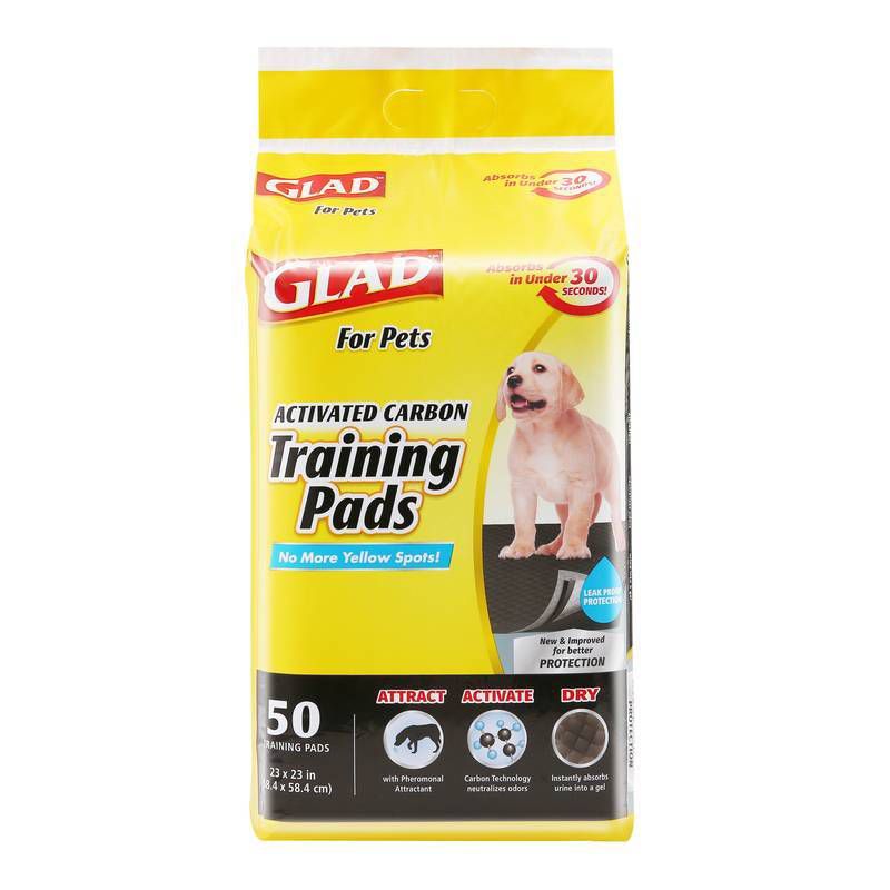 Glad Activated Carbon Training Pads for Puppies and Senior Dogs - 50ct
