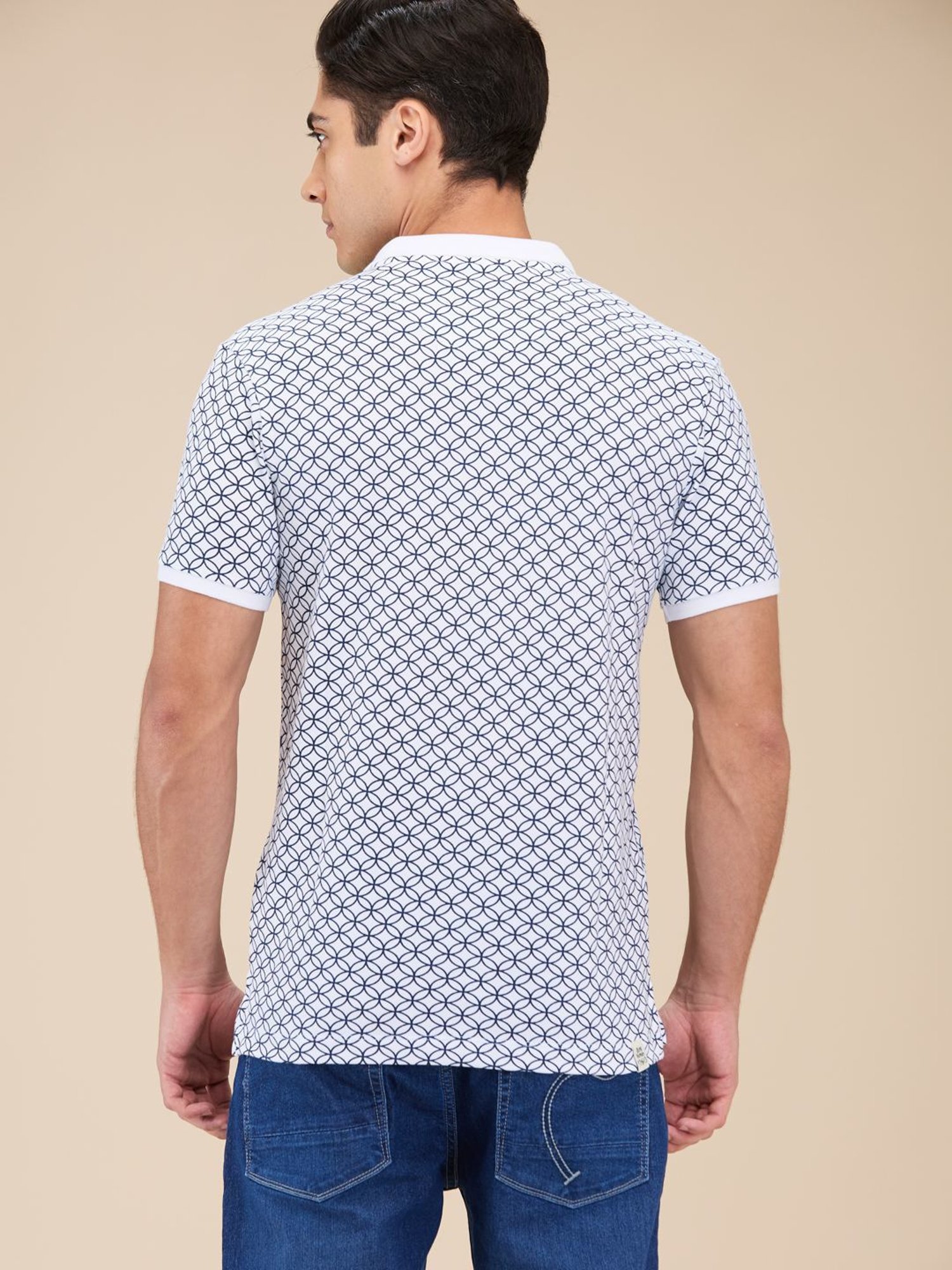 Being Human White Regular Fit Printed Polo T-Shirt